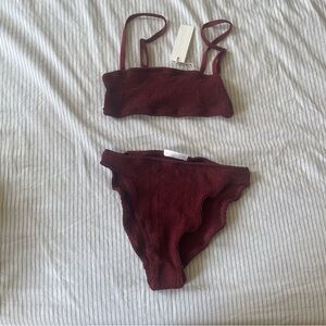 Youswim poise standard waist swim suit in color garnet